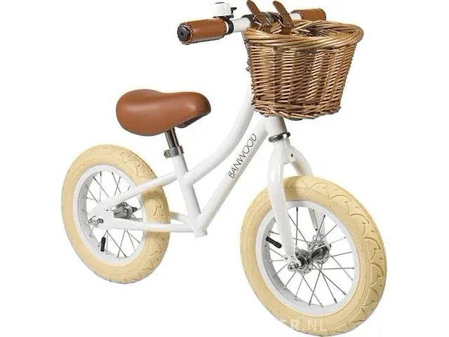 Loopfiets banwood, balance bike, wit - afbeelding 4 van  7