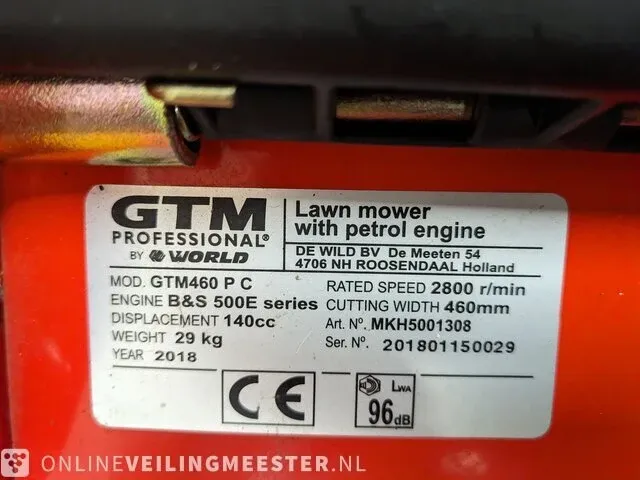 Loopmaaier gtm, gtm460 p c, rood, 2018 - afbeelding 11 van  11