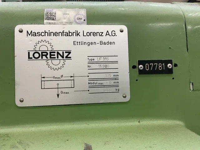 Lorenz lf315 tandwiel freesmachine - afbeelding 6 van  25