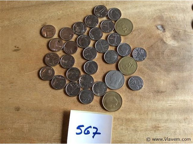 Lot belgische munten 1fr + - afbeelding 1 van  2