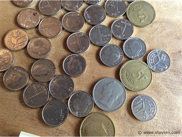 Lot belgische munten 1fr + - afbeelding 2 van  2