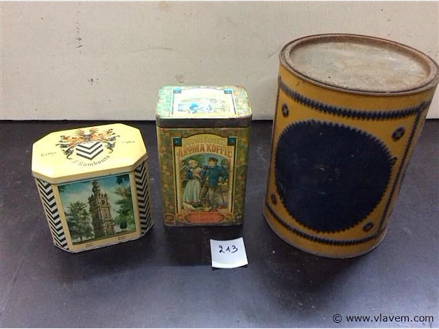 Lot blikken dozen koffie 3stuks - afbeelding 1 van  3