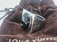 Louis vuitton chevalier obsidian .925 zilveren ring - afbeelding 3 van  6