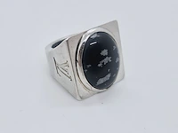 Louis vuitton chevalier obsidian .925 zilveren ring - afbeelding 4 van  6