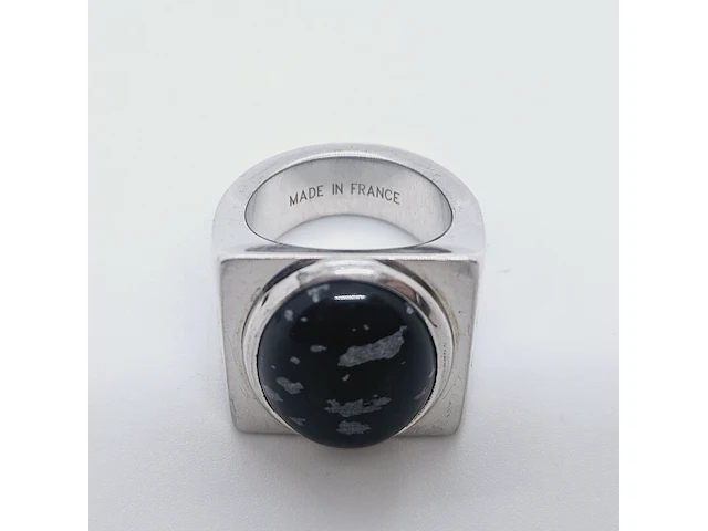 Louis vuitton chevalier obsidian .925 zilveren ring - afbeelding 5 van  6