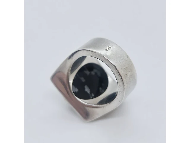 Louis vuitton chevalier obsidian .925 zilveren ring - afbeelding 6 van  6