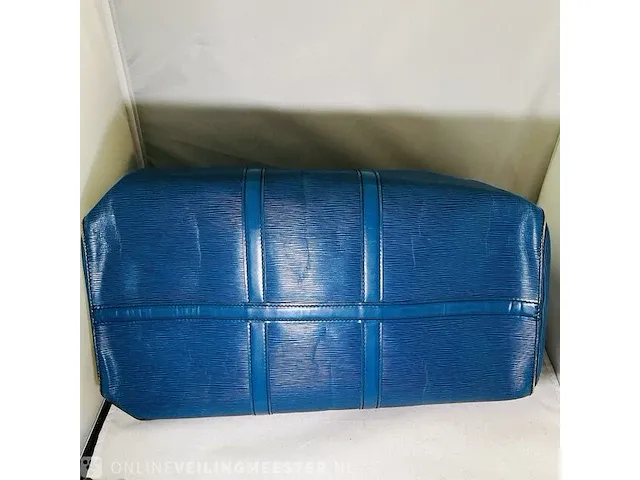 Louis vuitton leren handtas keepall blue cobalt - afbeelding 2 van  13