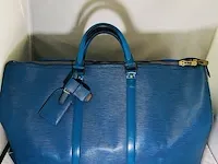 Louis vuitton leren handtas keepall blue cobalt - afbeelding 7 van  13