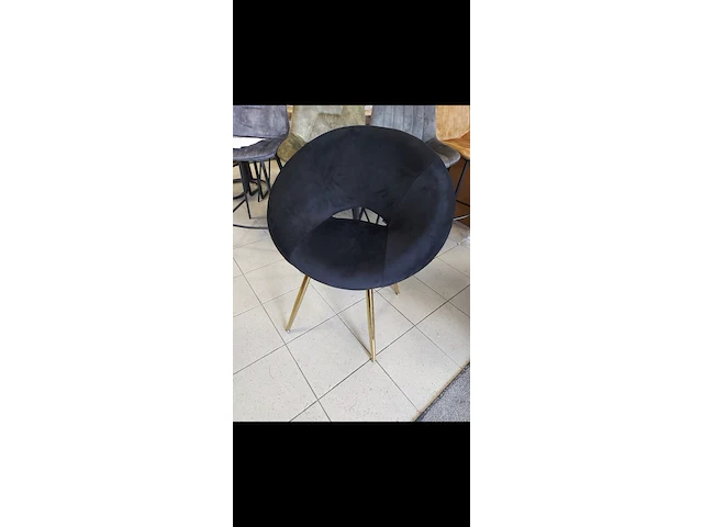 Lounge chair velvet black gold, 2025 - afbeelding 1 van  2