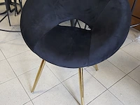 Lounge chair velvet black gold, 2025 - afbeelding 1 van  2