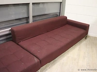 Loungebank - bruin gestoffeerd - 210x92x35-70cm - afbeelding 5 van  7