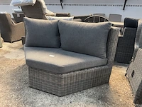 Loungebank 160x85 cm, bruin - afbeelding 2 van  4