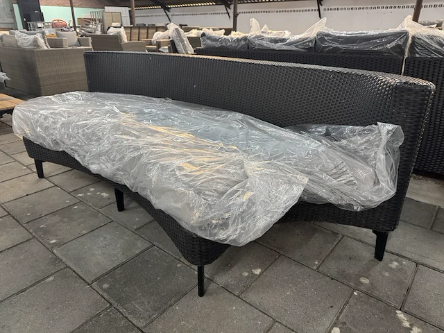 Loungebank 230x80x70 cm, zithoogte 40 cm artie, zwart - afbeelding 1 van  6