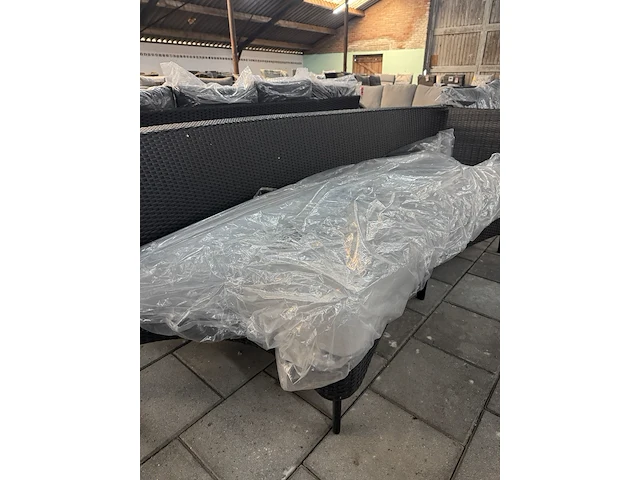 Loungebank 230x80x70 cm, zithoogte 40 cm artie, zwart - afbeelding 3 van  6