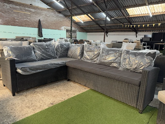 Loungebank 240x180 cm, zwart - afbeelding 1 van  7