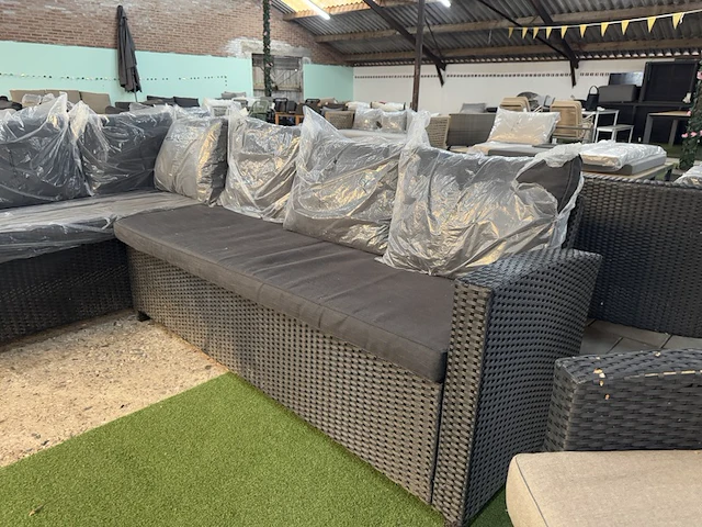 Loungebank 240x180 cm, zwart - afbeelding 2 van  7