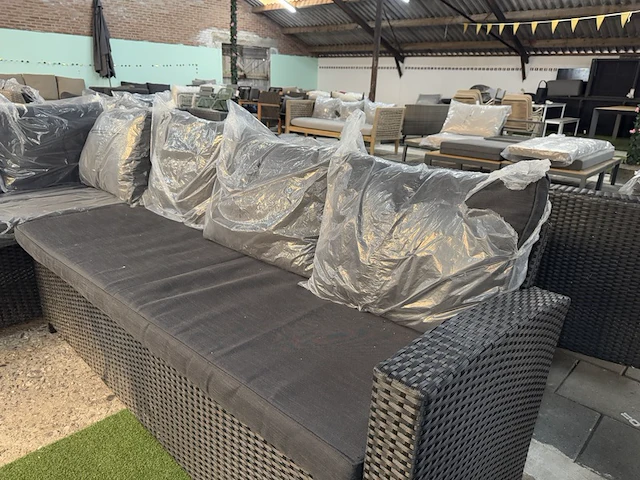 Loungebank 240x180 cm, zwart - afbeelding 3 van  7