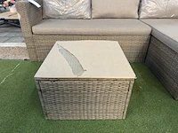Loungebank met bijzettafel met glasplaat, bruin - afbeelding 5 van  8