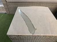 Loungebank met bijzettafel met glasplaat, bruin - afbeelding 6 van  8