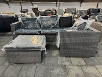 Loungebank met hocker, antraciet - afbeelding 2 van  5