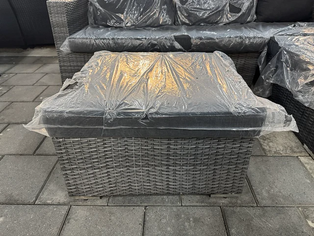 Loungebank met hocker, antraciet - afbeelding 5 van  5
