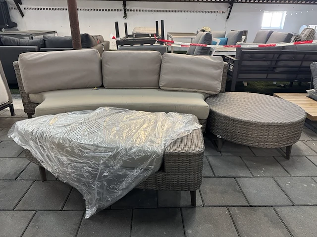 Loungebank met hocker en bijzettafel artie - afbeelding 1 van  7