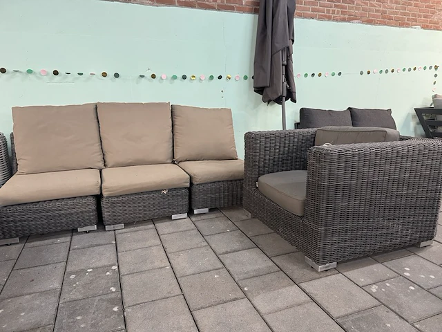 Loungebank met stoel applebee, bruin - afbeelding 1 van  9