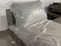 Loungebed met hocker, beige, grijs - afbeelding 5 van  7