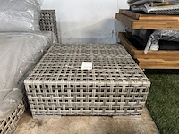 Loungebed met hocker, beige, grijs - afbeelding 6 van  7
