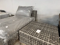Loungebed met hocker, beige, grijs - afbeelding 7 van  7