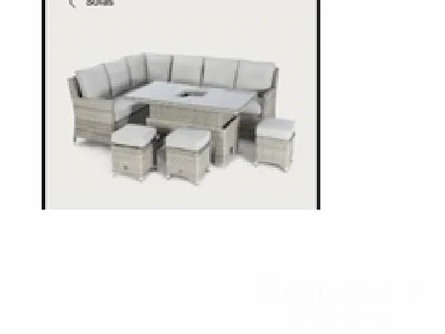 Loungeset 3-delig brown wicker / donker grijze kussens - afbeelding 2 van  2
