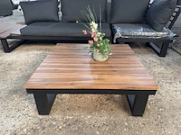 Loungeset 4-delig: 2 banken, 1 hoek, 1 tafel lux outdoor living, zwart - afbeelding 3 van  9