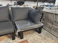 Loungeset 4-delig: 2 banken, 1 hoek, 1 tafel lux outdoor living, zwart - afbeelding 4 van  9