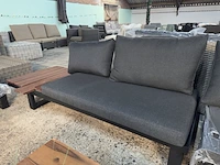 Loungeset 4-delig: 2 banken, 1 hoek, 1 tafel lux outdoor living, zwart - afbeelding 5 van  9