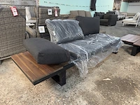 Loungeset 4-delig: 2 banken, 1 hoek, 1 tafel lux outdoor living, zwart - afbeelding 7 van  9