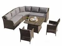 Loungeset 6-delig grey wicker / grijze kussens - afbeelding 1 van  1