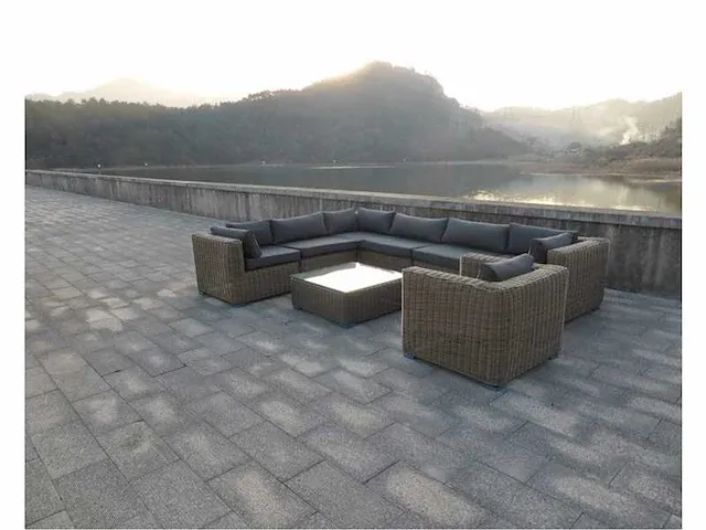 Loungeset 8-delig - wicker - bruin - afbeelding 1 van  3