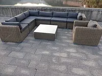 Loungeset 8-delig - wicker - bruin - afbeelding 2 van  3