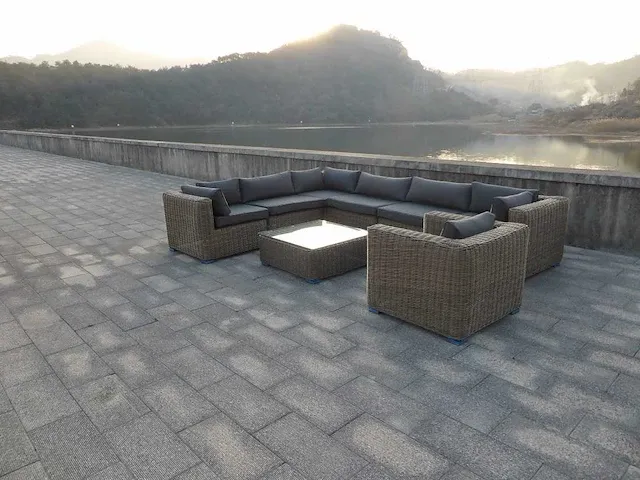 Loungeset 8-delig - wicker - bruin - afbeelding 3 van  3