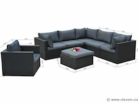 Loungeset eivissa | 7-delig | wicker | zwart + antraciet - afbeelding 2 van  3
