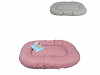 Love story dierenkussen roze/grijs 80x50cm (250x) - afbeelding 1 van  1