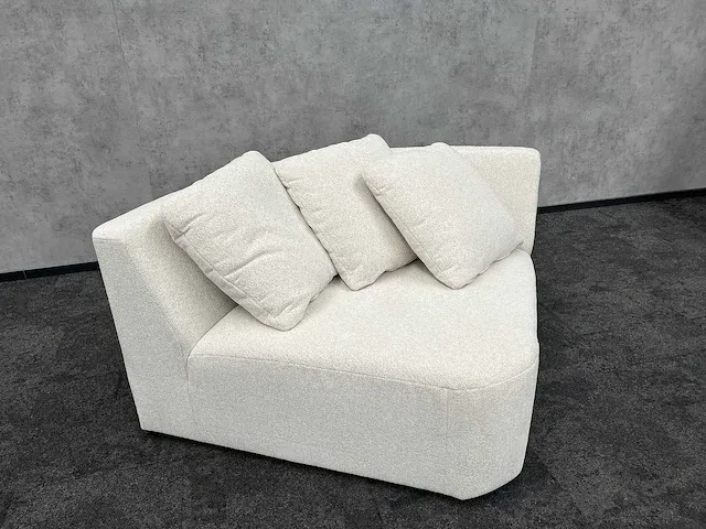 Loveseat met kussens- luxe stof - beige crème - afbeelding 1 van  9