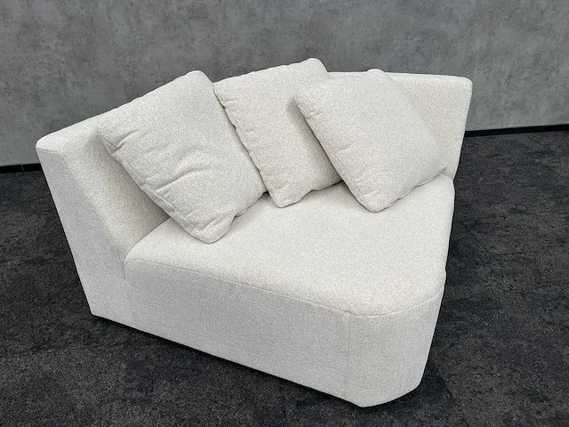 Loveseat met kussens- luxe stof - beige crème - afbeelding 5 van  9
