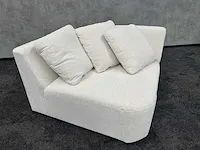 Loveseat met kussens- luxe stof - beige crème - afbeelding 5 van  9