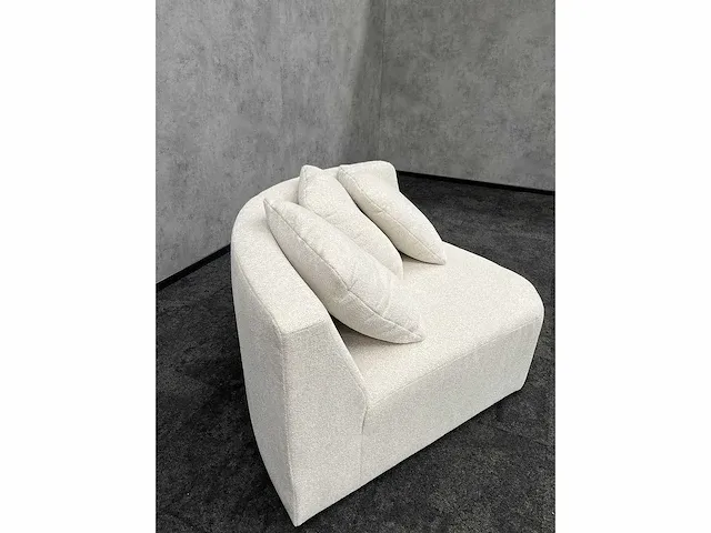 Loveseat met kussens- luxe stof - beige crème - afbeelding 6 van  9