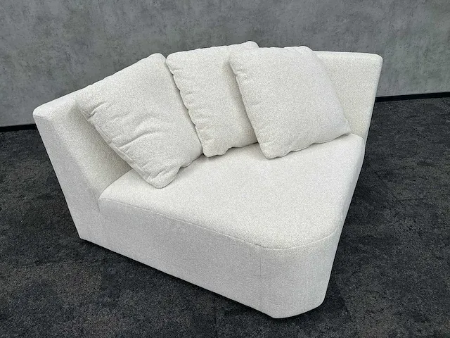 Loveseat met kussens- luxe stof - beige crème - afbeelding 7 van  9
