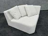 Loveseat met kussens- luxe stof - beige crème - afbeelding 7 van  9