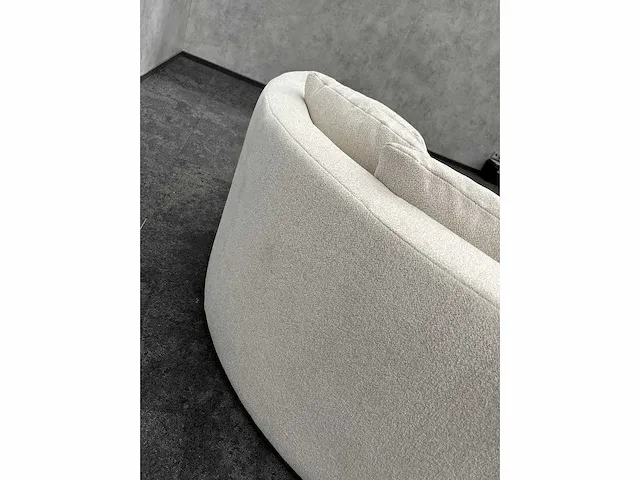 Loveseat met kussens- luxe stof - beige crème - afbeelding 8 van  9