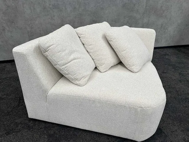 Loveseat met kussens- luxe stof - beige crème - afbeelding 9 van  9