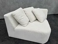 Loveseat met kussens- luxe stof - beige crème - afbeelding 9 van  9